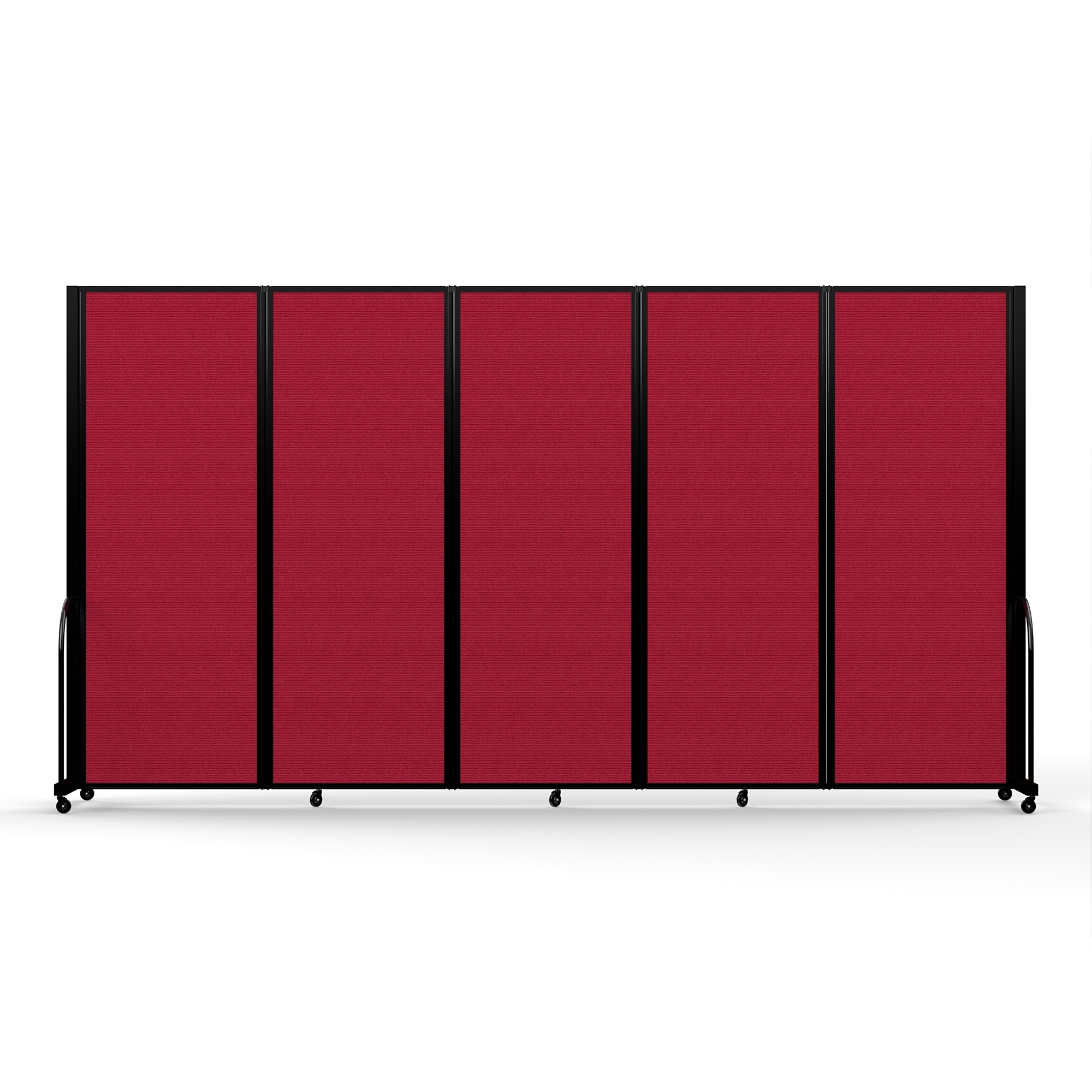 Screenflex Full Motion Divider — 7ft. 6in. x 14ft. 1in., Black Frame, Primary Red, Model# FSH-765-B-DR
